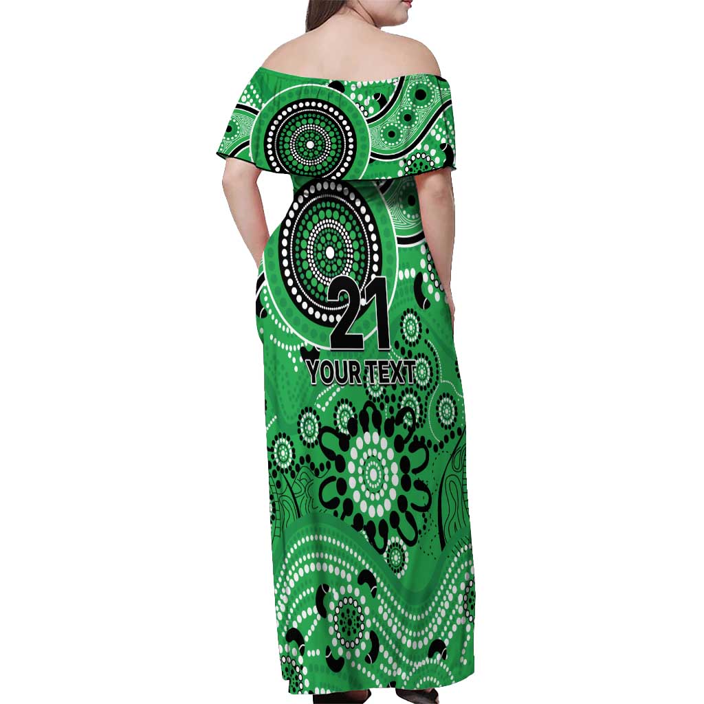 Stars Cricket Custom Off Shoulder Maxi Dress Australian Aboriginal