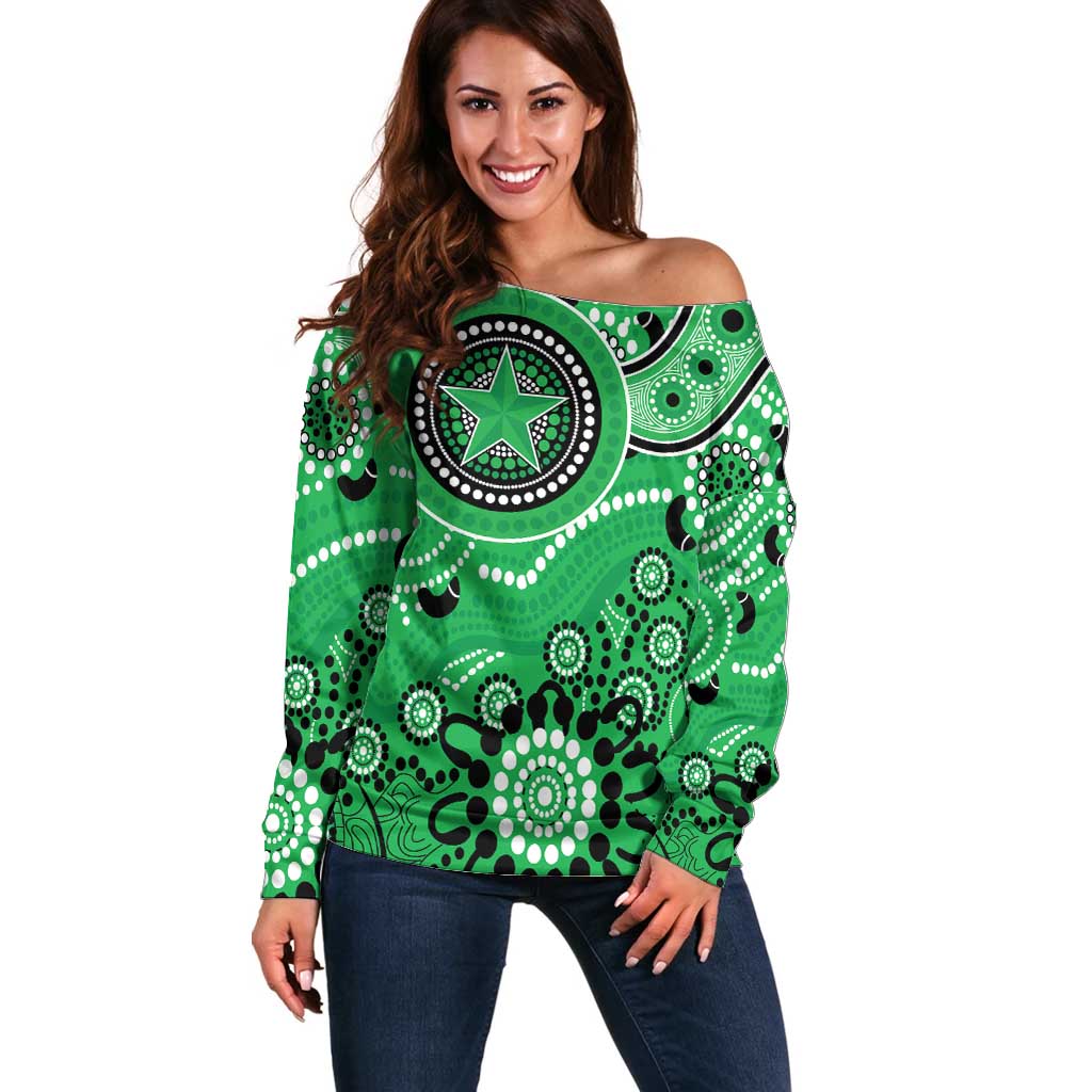 Stars Cricket Custom Off Shoulder Sweater Australian Aboriginal