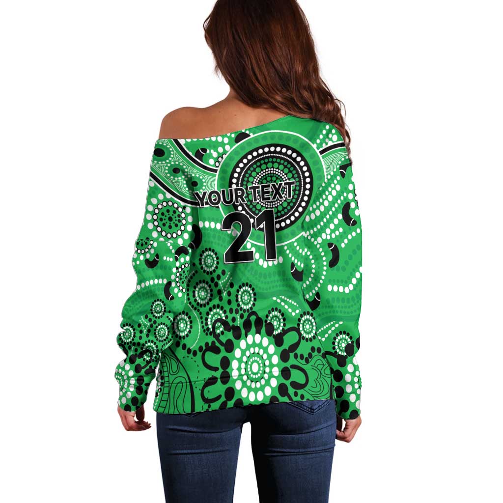 Stars Cricket Custom Off Shoulder Sweater Australian Aboriginal