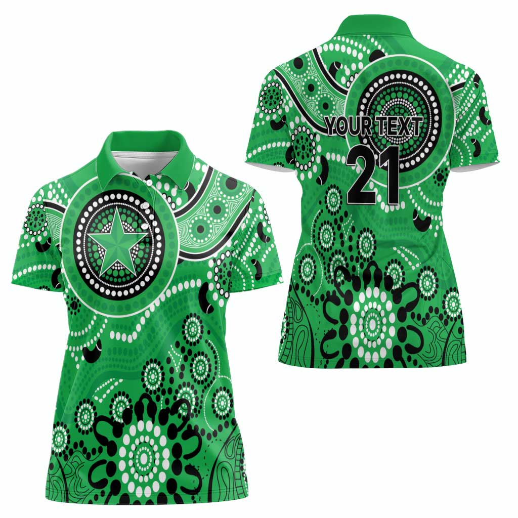 Stars Cricket Custom Women Polo Shirt Australian Aboriginal