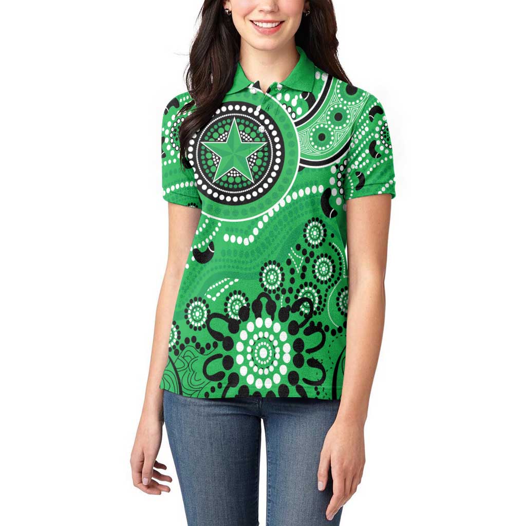 Stars Cricket Custom Women Polo Shirt Australian Aboriginal