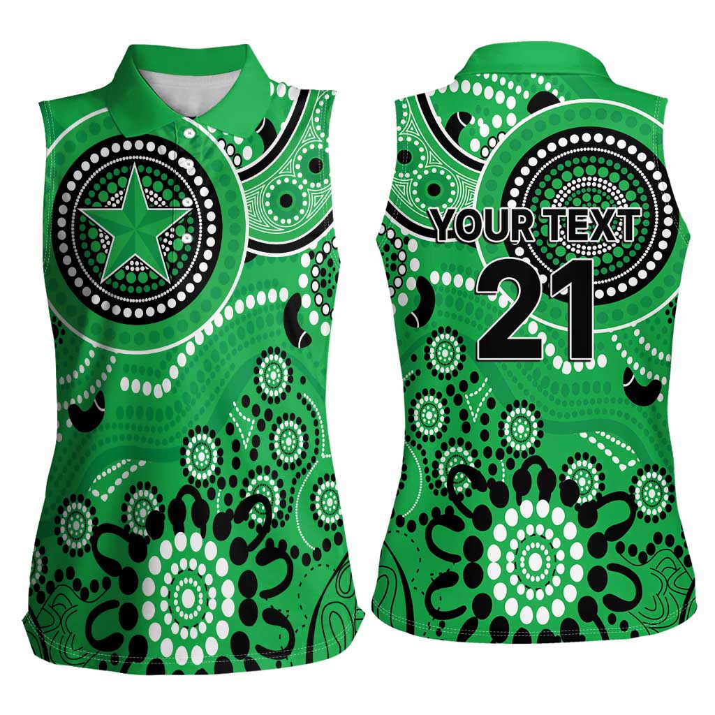 Stars Cricket Custom Women Sleeveless Polo Shirt Australian Aboriginal