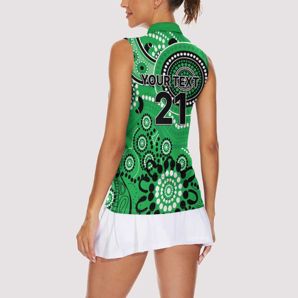 Stars Cricket Custom Women Sleeveless Polo Shirt Australian Aboriginal