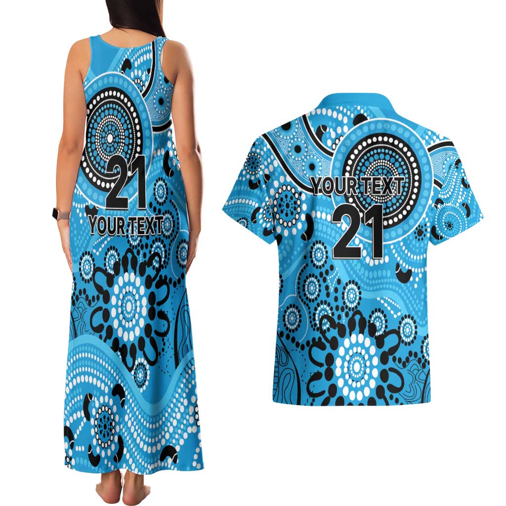 Strikers Cricket Custom Couples Matching Tank Maxi Dress and Hawaiian Shirt Australian Aboriginal