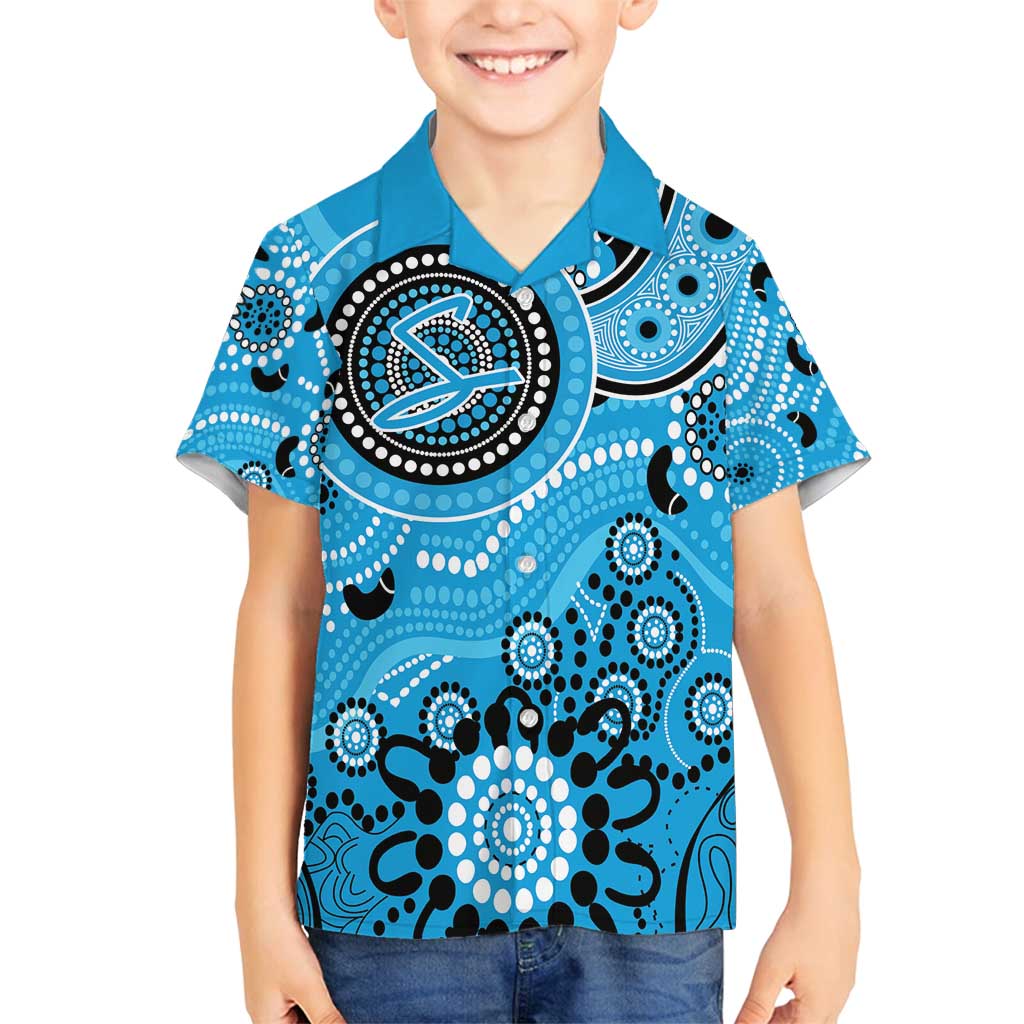 Strikers Cricket Custom Family Matching Long Sleeve Bodycon Dress and Hawaiian Shirt Australian Aboriginal