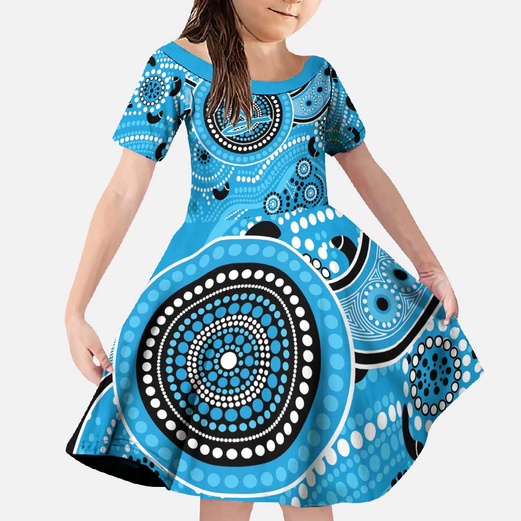 Strikers Cricket Custom Family Matching Mermaid Dress and Hawaiian Shirt Australian Aboriginal