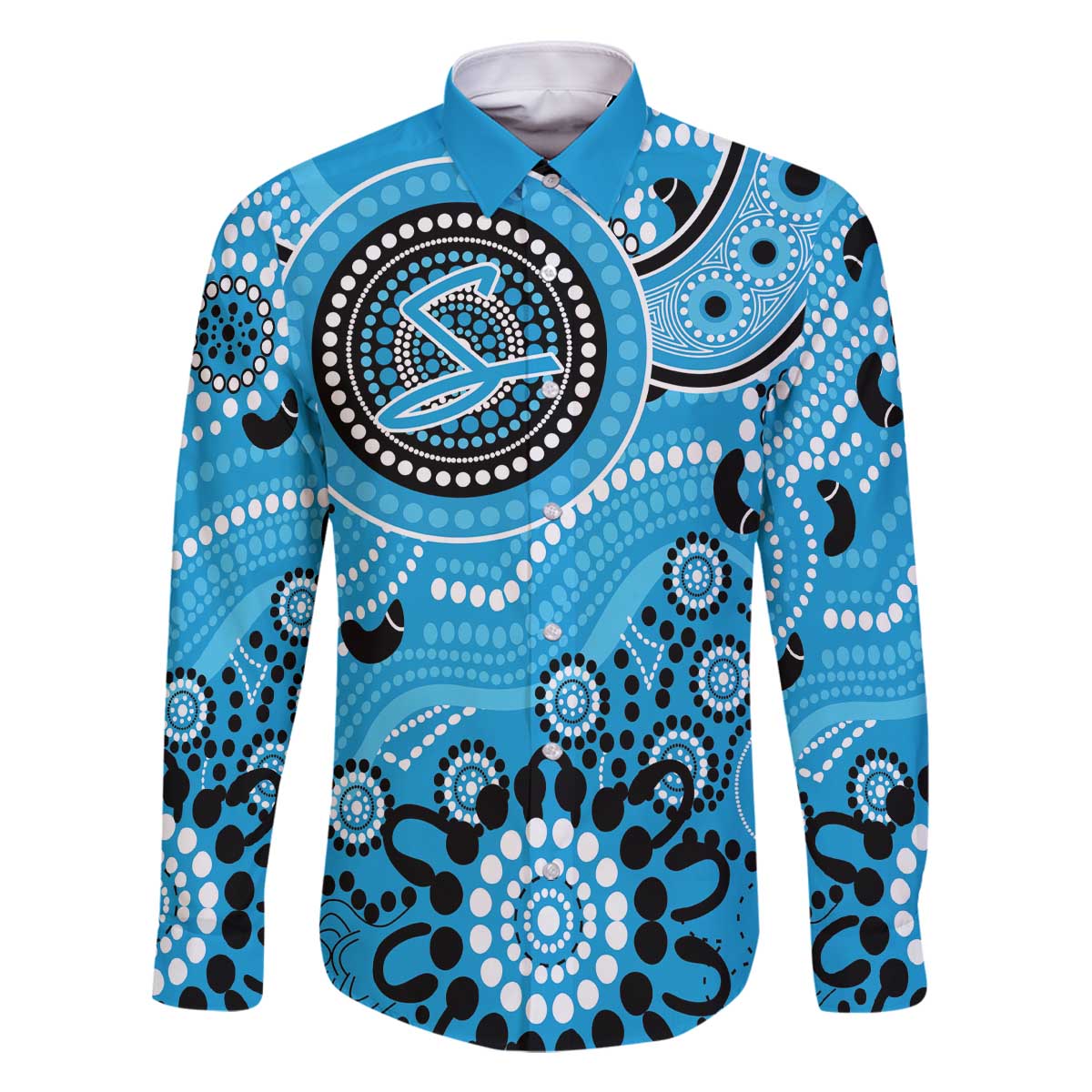 Strikers Cricket Custom Family Matching Off The Shoulder Long Sleeve Dress and Hawaiian Shirt Australian Aboriginal