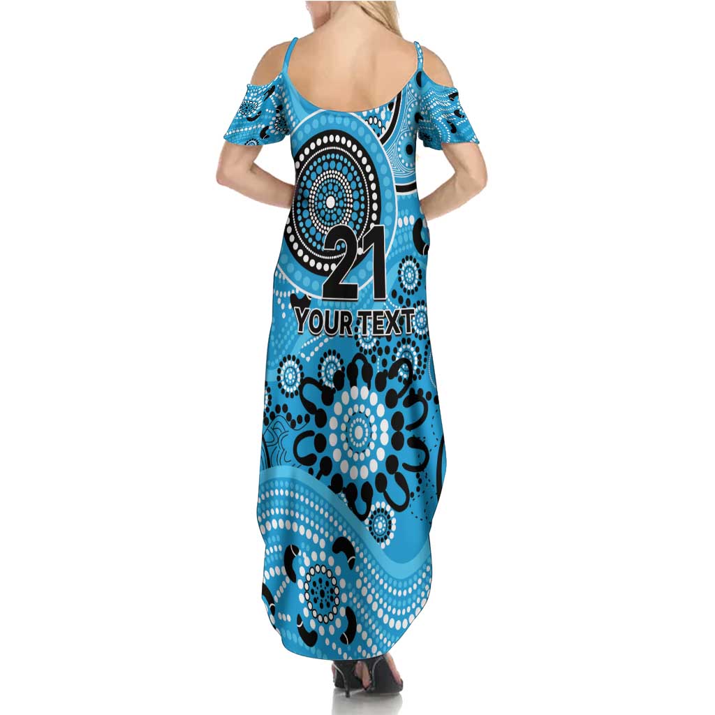 Strikers Cricket Custom Family Matching Summer Maxi Dress and Hawaiian Shirt Australian Aboriginal