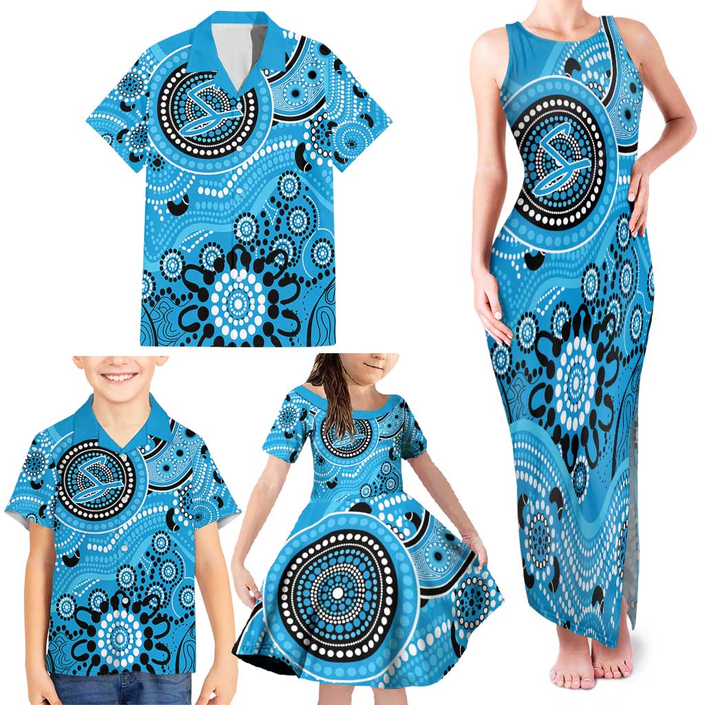 Strikers Cricket Custom Family Matching Tank Maxi Dress and Hawaiian Shirt Australian Aboriginal