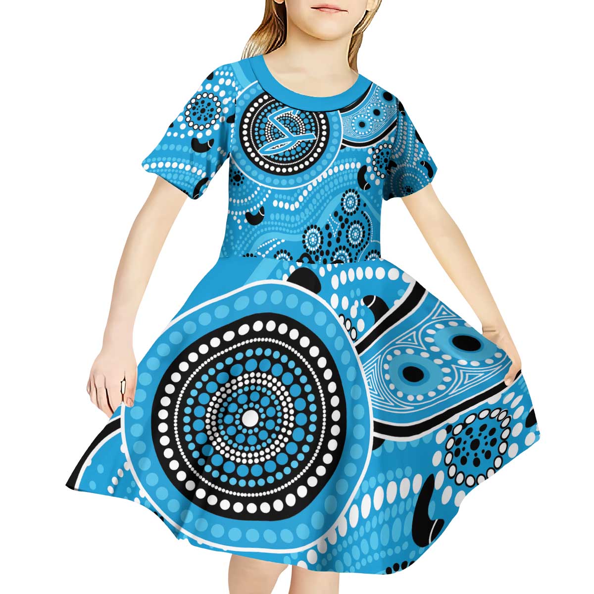 Strikers Cricket Custom Kid Short Sleeve Dress Australian Aboriginal