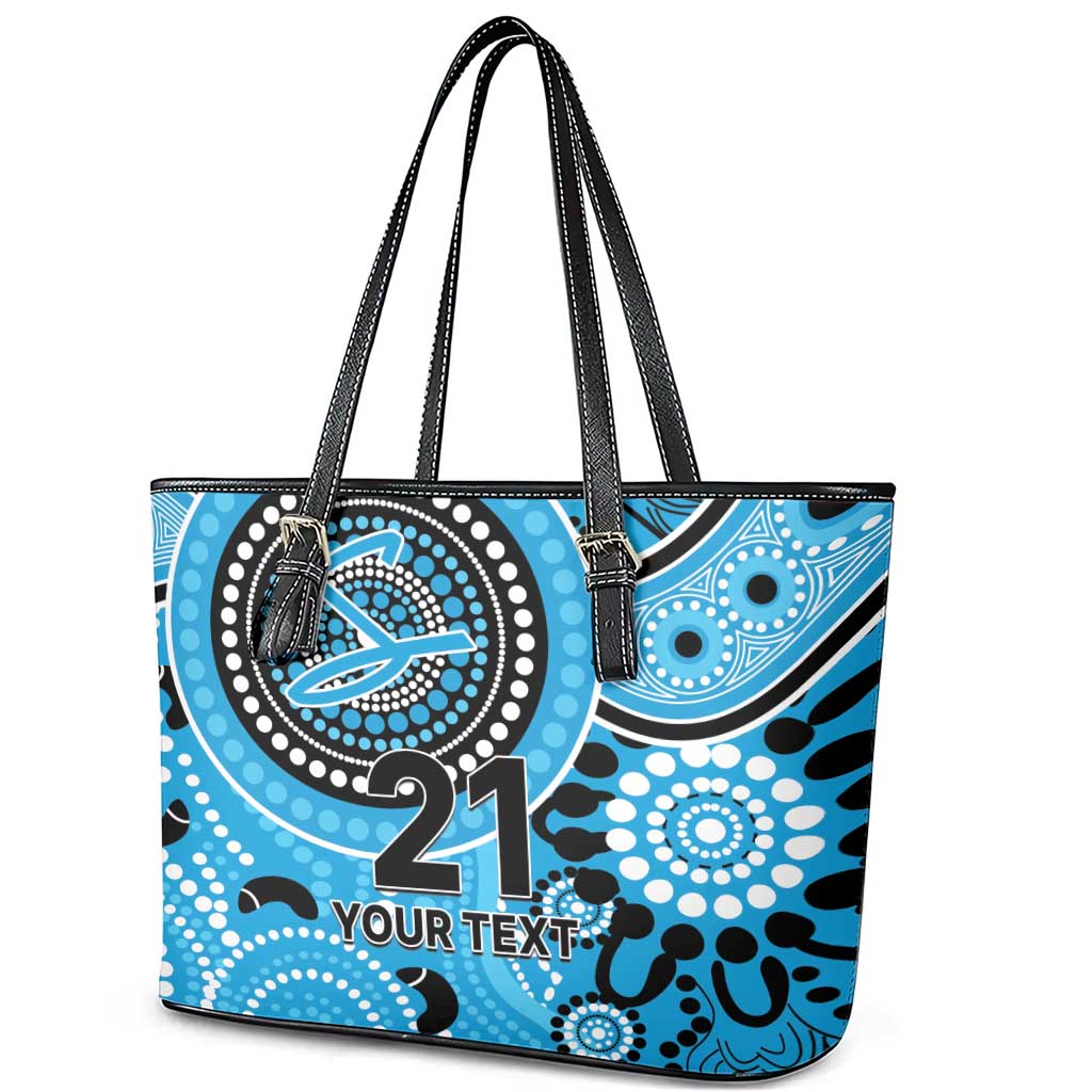 Strikers Cricket Custom Leather Tote Bag Australian Aboriginal