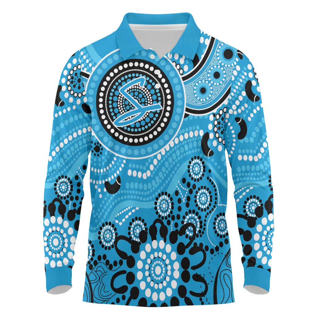 Strikers Cricket Custom Long Sleeve Polo Shirt Australian Aboriginal