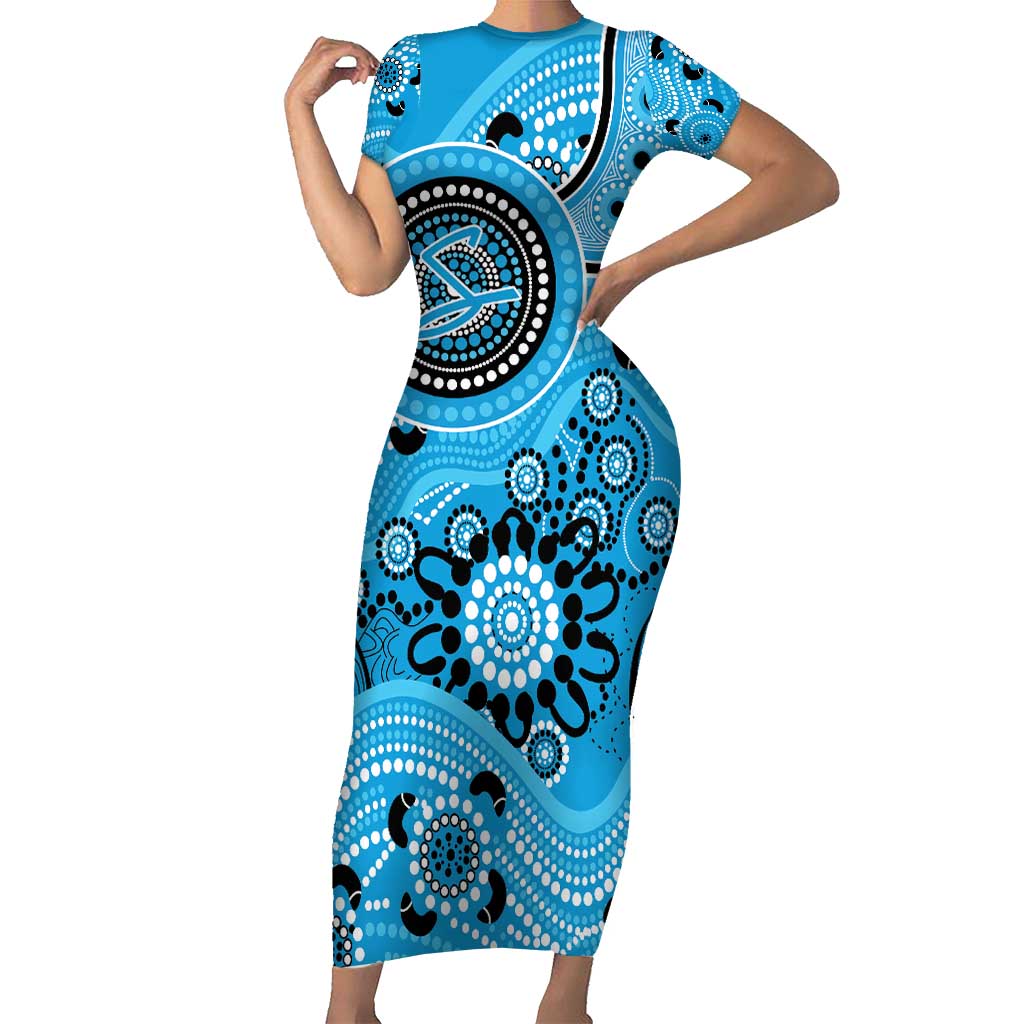 Strikers Cricket Custom Short Sleeve Bodycon Dress Australian Aboriginal