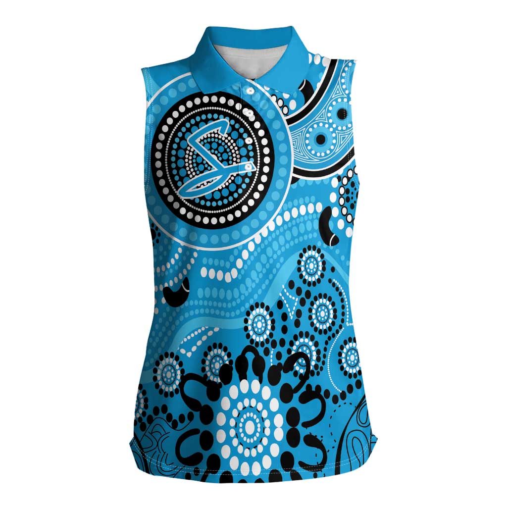 Strikers Cricket Custom Women Sleeveless Polo Shirt Australian Aboriginal