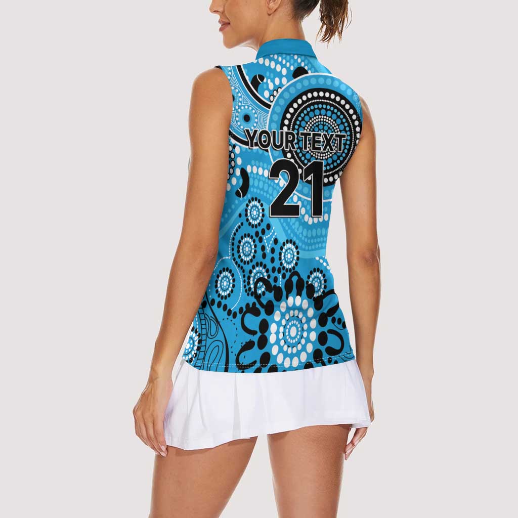 Strikers Cricket Custom Women Sleeveless Polo Shirt Australian Aboriginal