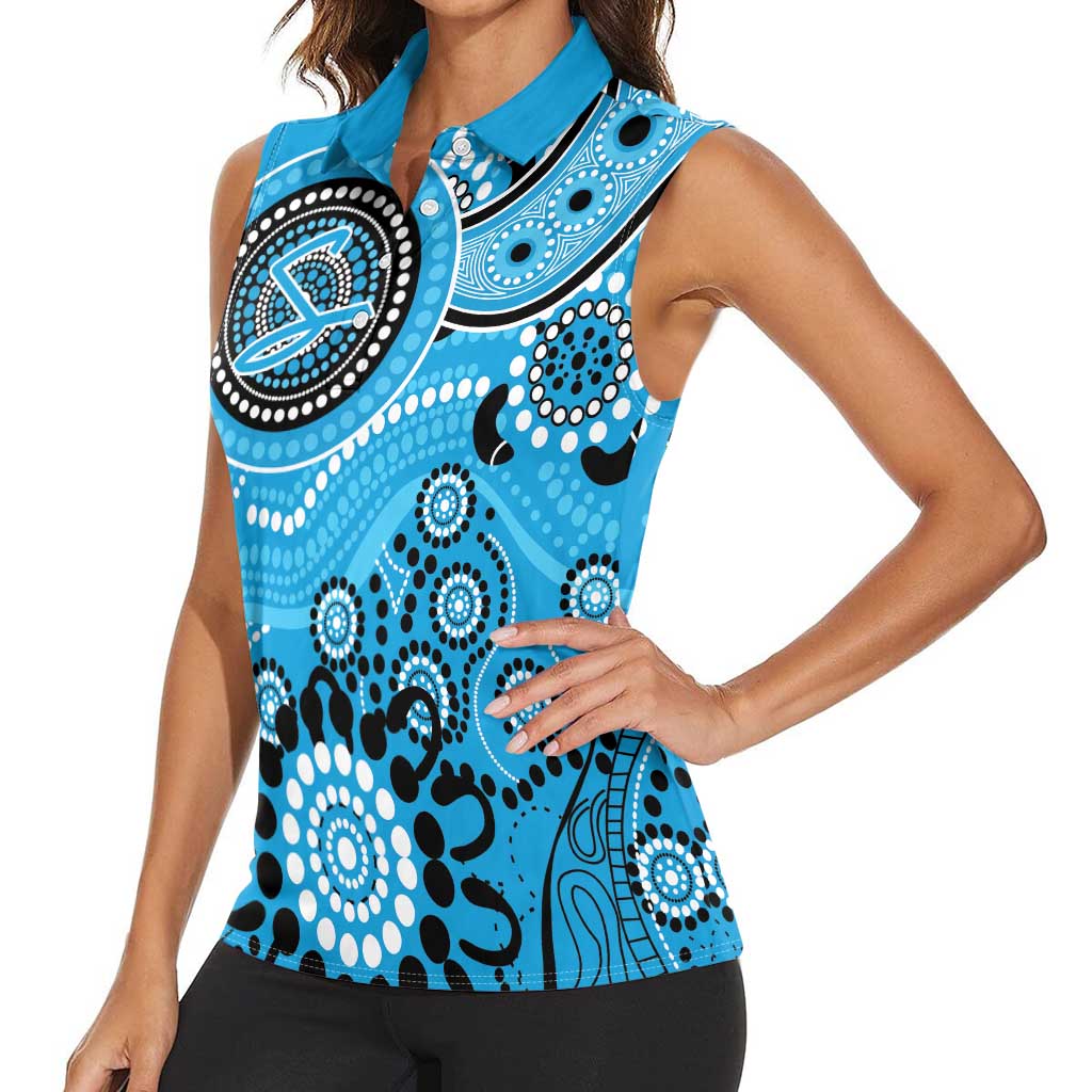 Strikers Cricket Custom Women Sleeveless Polo Shirt Australian Aboriginal