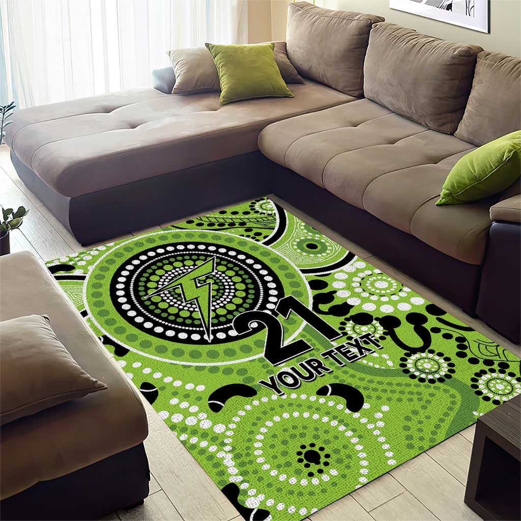 Thunder Cricket Custom Area Rug Australian Aboriginal