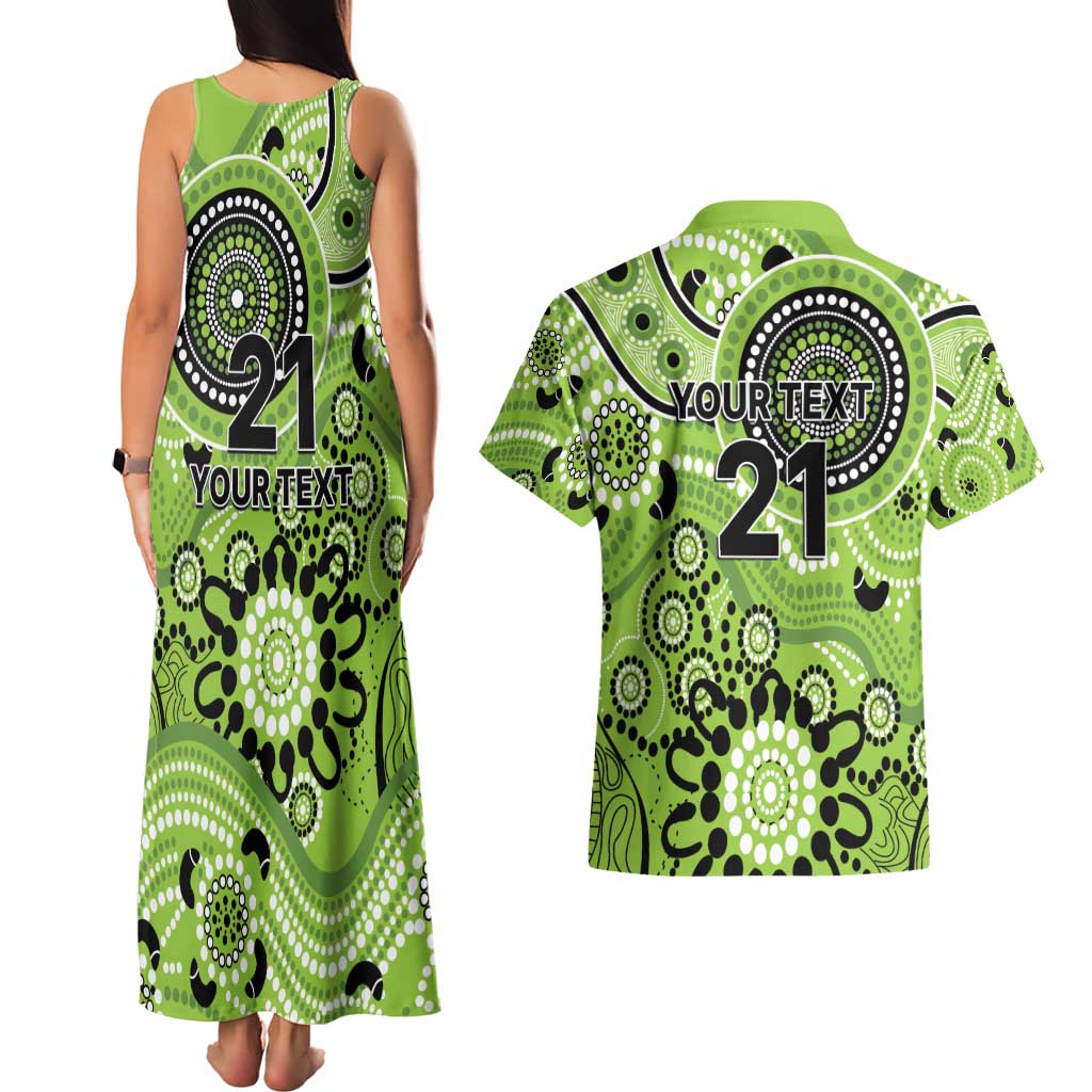 Thunder Cricket Custom Couples Matching Tank Maxi Dress and Hawaiian Shirt Australian Aboriginal