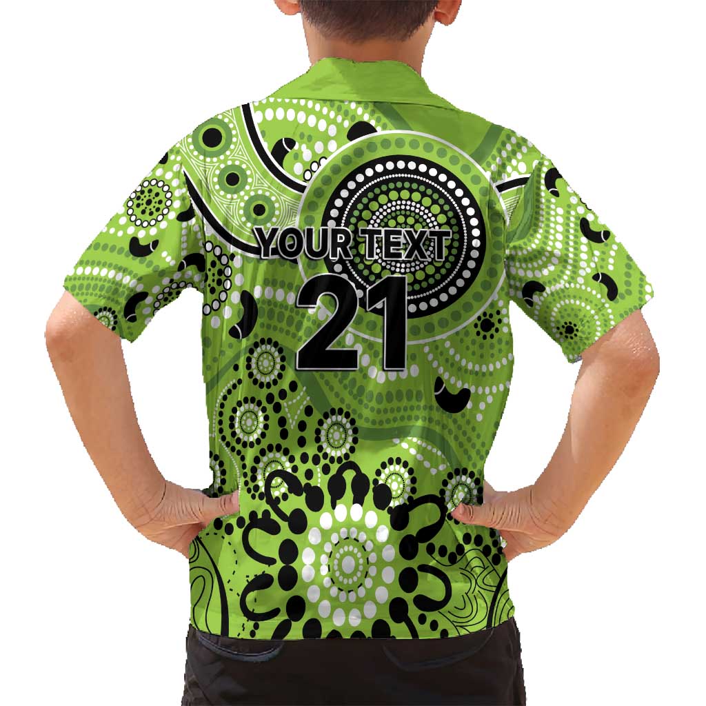 Thunder Cricket Custom Family Matching Long Sleeve Bodycon Dress and Hawaiian Shirt Australian Aboriginal