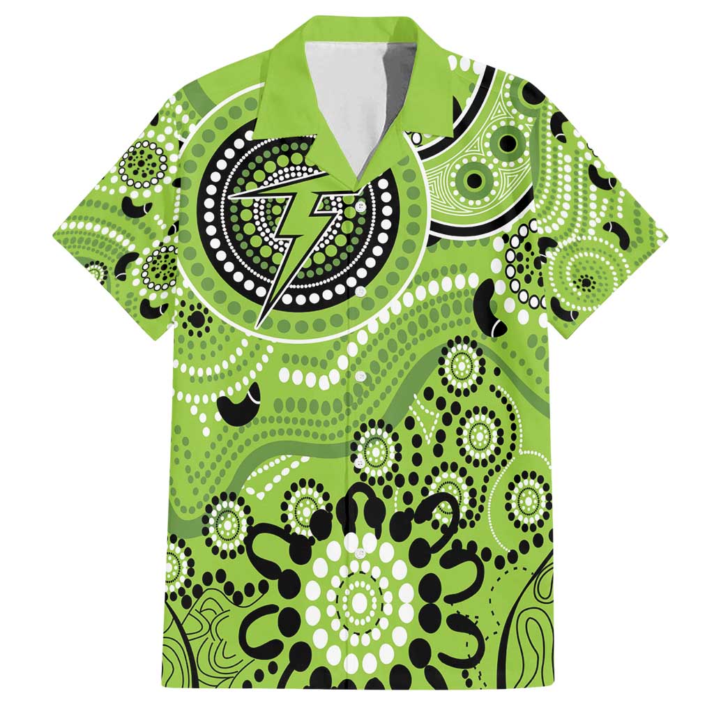 Thunder Cricket Custom Family Matching Long Sleeve Bodycon Dress and Hawaiian Shirt Australian Aboriginal