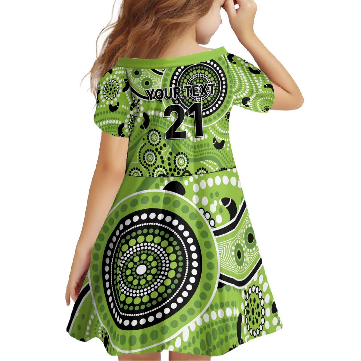 Thunder Cricket Custom Family Matching Off The Shoulder Long Sleeve Dress and Hawaiian Shirt Australian Aboriginal