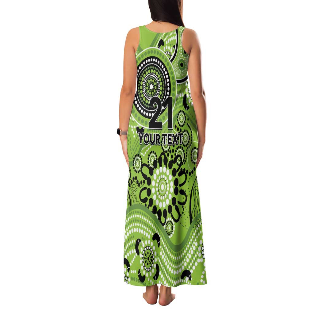 Thunder Cricket Custom Family Matching Tank Maxi Dress and Hawaiian Shirt Australian Aboriginal