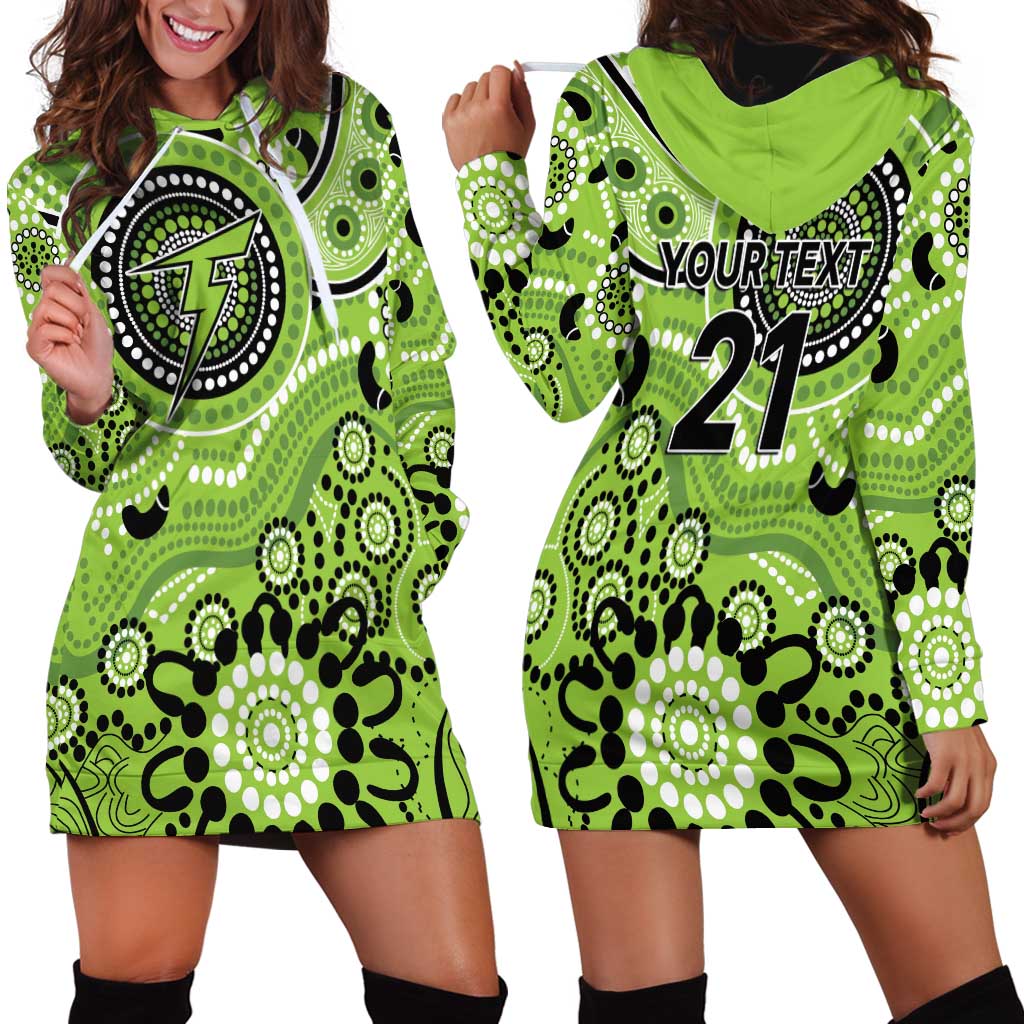 Thunder Cricket Custom Hoodie Dress Australian Aboriginal