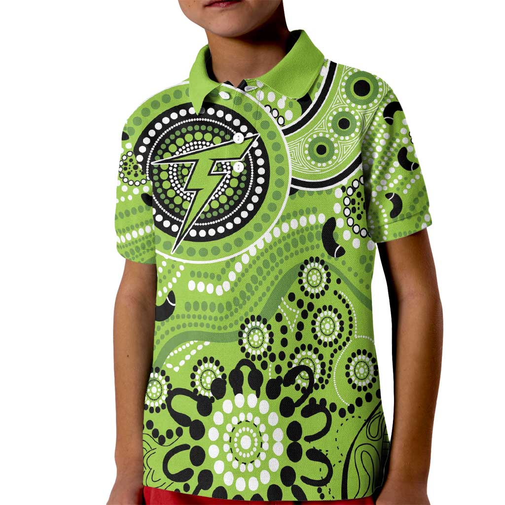 Thunder Cricket Custom Kid Polo Shirt Australian Aboriginal