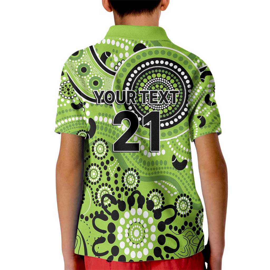 Thunder Cricket Custom Kid Polo Shirt Australian Aboriginal