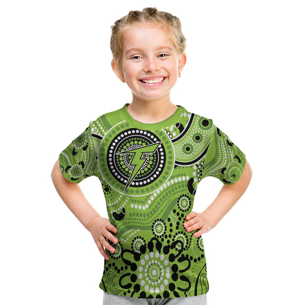 Thunder Cricket Custom Kid T Shirt Australian Aboriginal