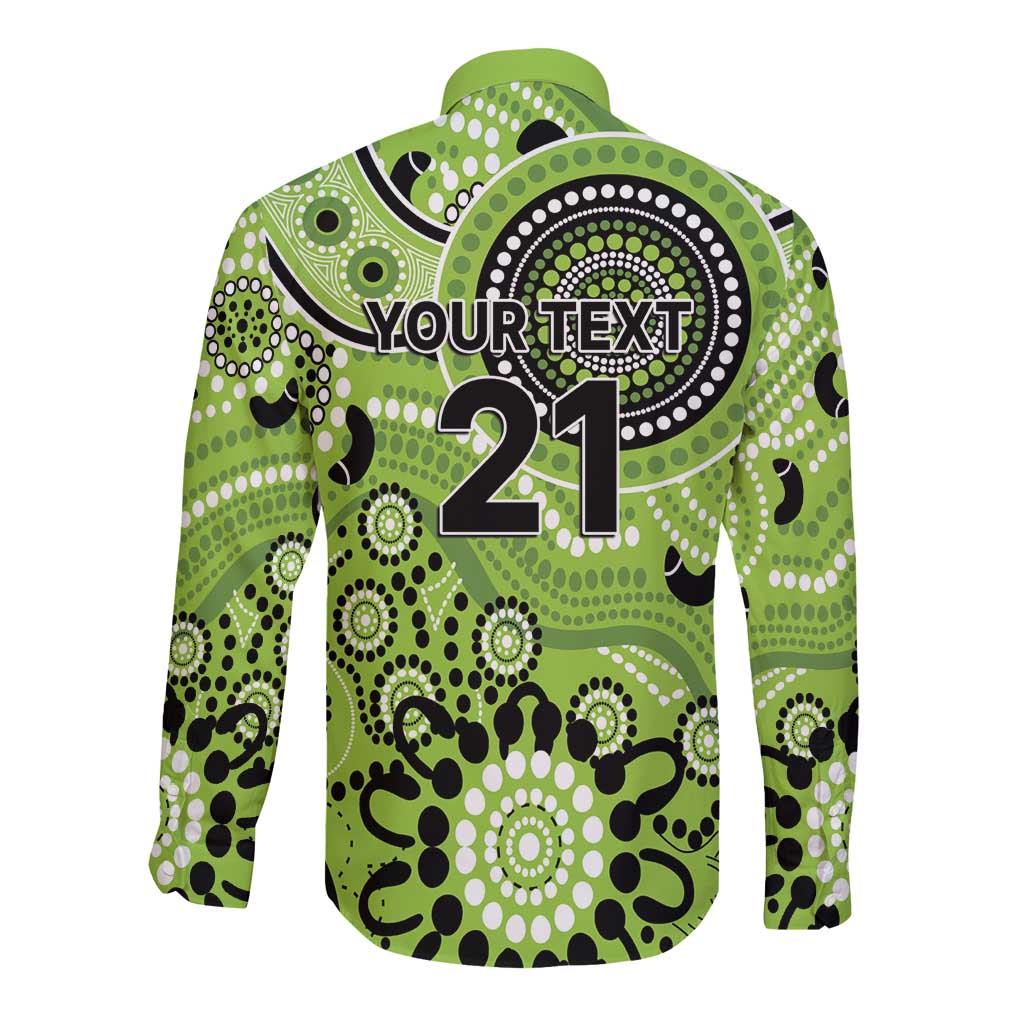 Thunder Cricket Custom Long Sleeve Button Shirt Australian Aboriginal