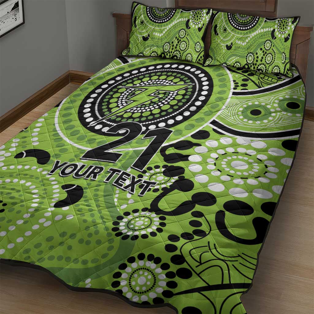 Thunder Cricket Custom Quilt Bed Set Australian Aboriginal