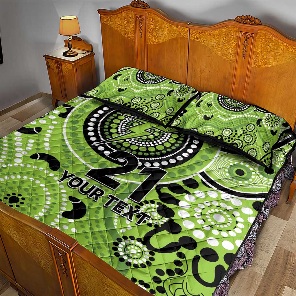 Thunder Cricket Custom Quilt Bed Set Australian Aboriginal