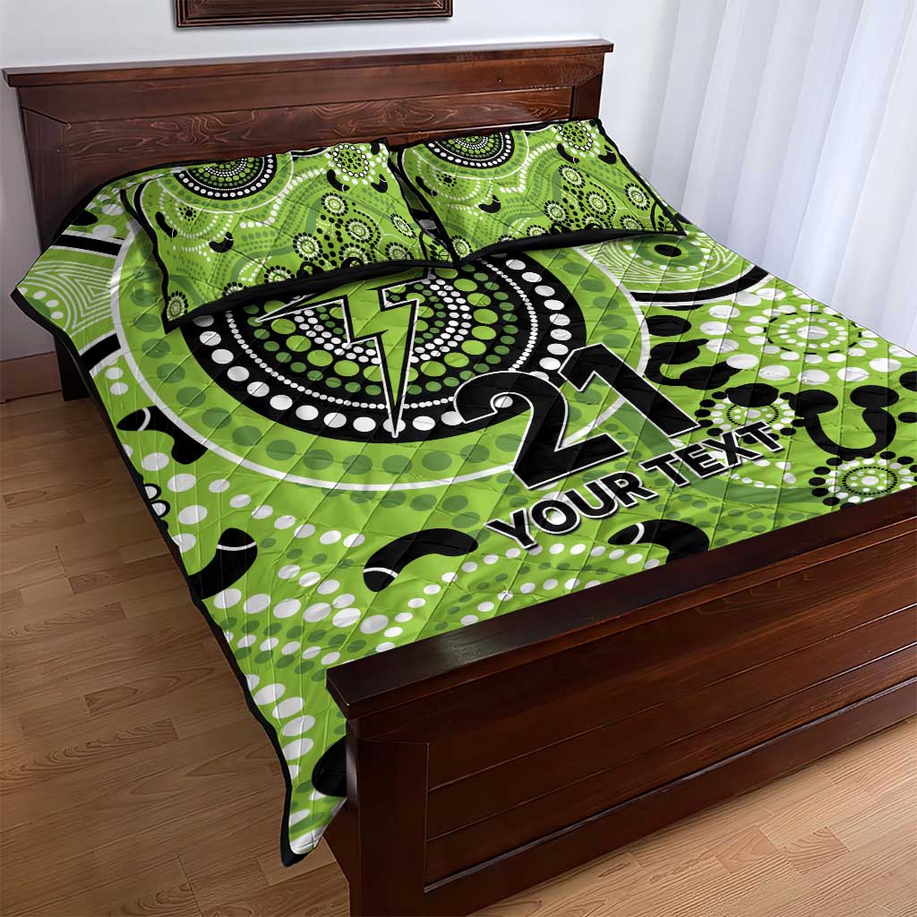 Thunder Cricket Custom Quilt Bed Set Australian Aboriginal