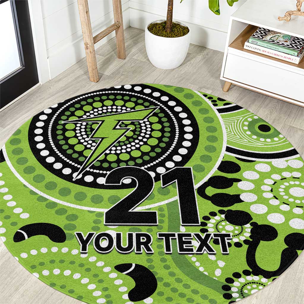 Thunder Cricket Custom Round Carpet Australian Aboriginal