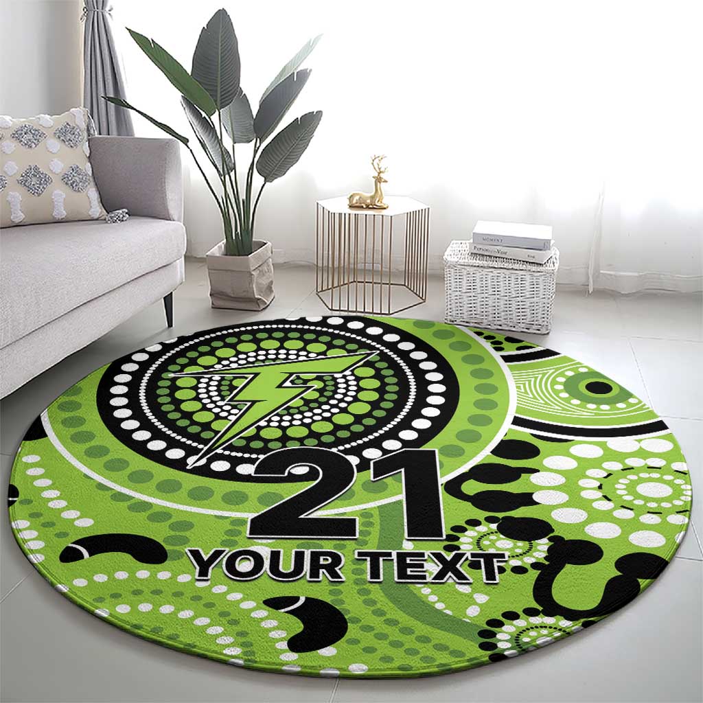 Thunder Cricket Custom Round Carpet Australian Aboriginal