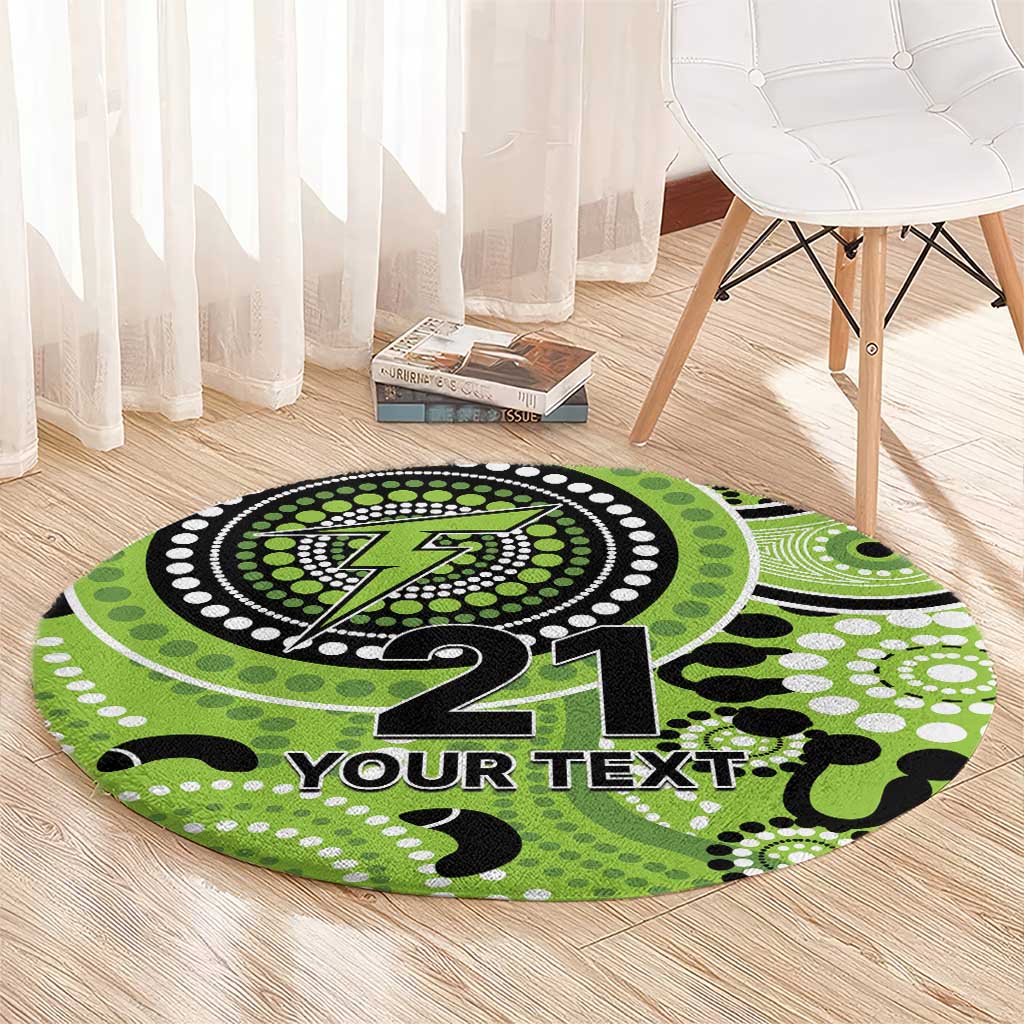 Thunder Cricket Custom Round Carpet Australian Aboriginal