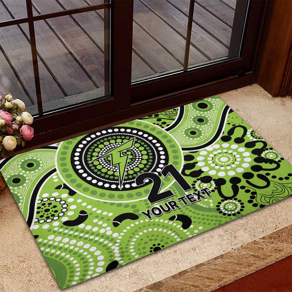 Thunder Cricket Custom Rubber Doormat Australian Aboriginal