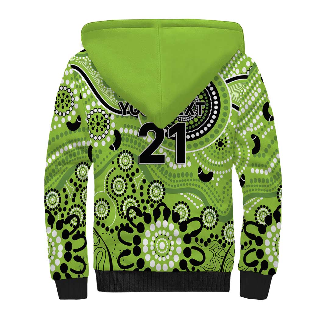 Thunder Cricket Custom Sherpa Hoodie Australian Aboriginal