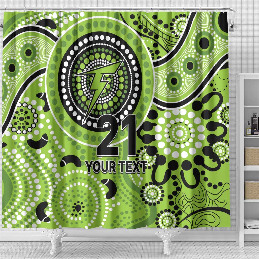 Thunder Cricket Custom Shower Curtain Australian Aboriginal