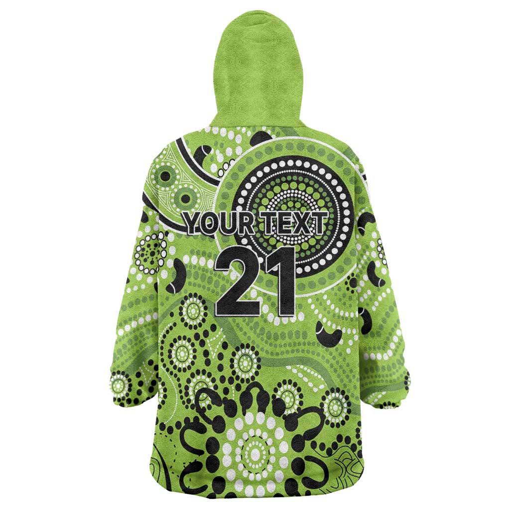 Thunder Cricket Custom Wearable Blanket Hoodie Australian Aboriginal