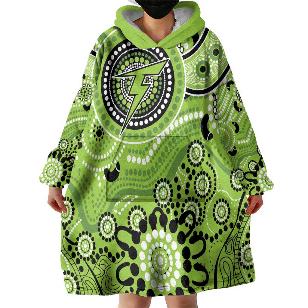 Thunder Cricket Custom Wearable Blanket Hoodie Australian Aboriginal