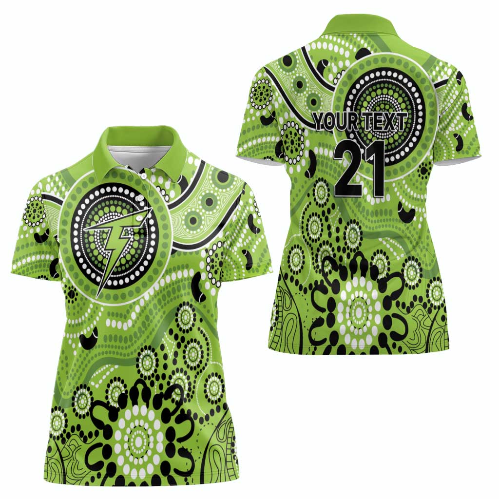 Thunder Cricket Custom Women Polo Shirt Australian Aboriginal