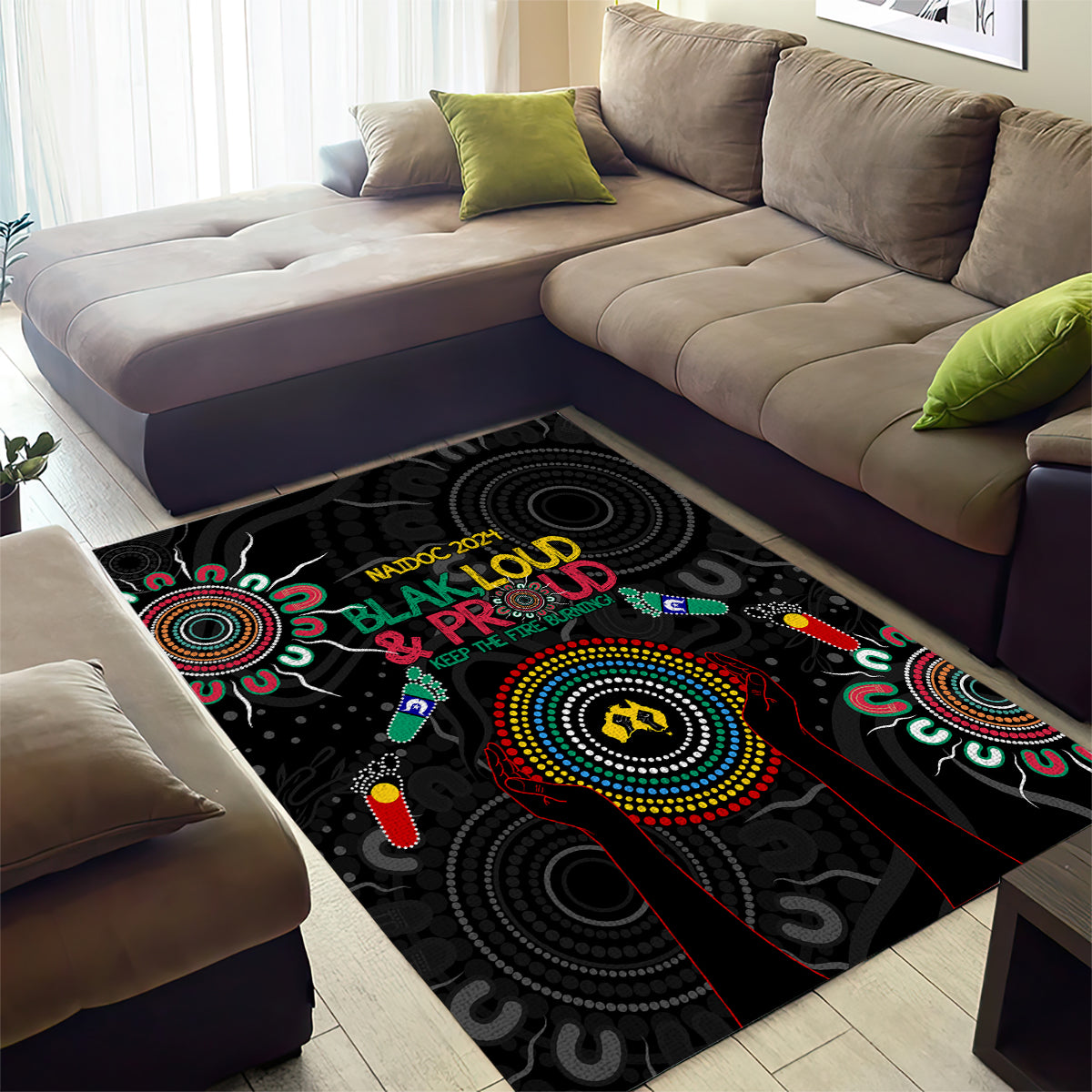 Blak Loud and Proud NAIDOC 2024 Area Rug Indigenous Aboriginal