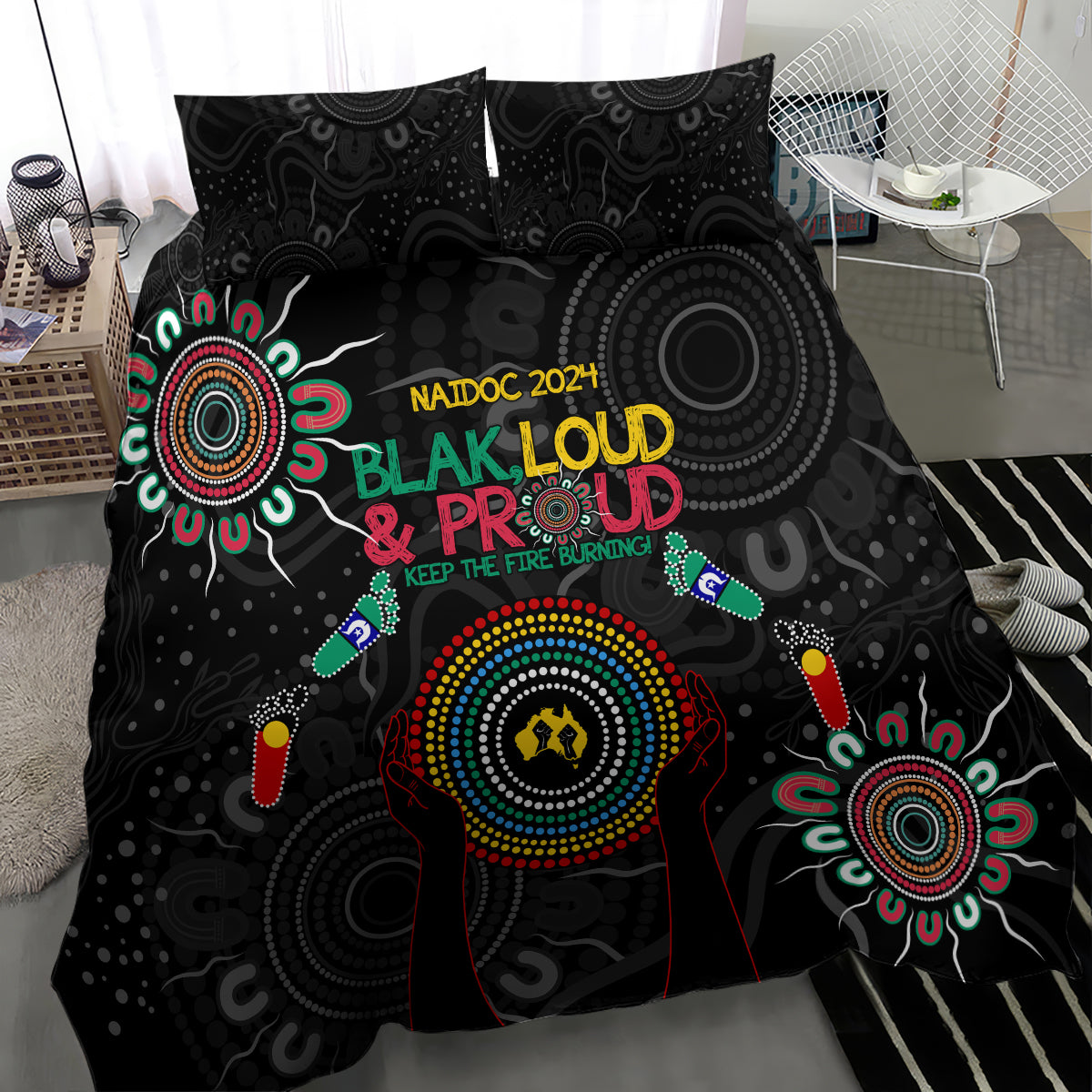 Blak Loud and Proud NAIDOC 2024 Bedding Set Indigenous Aboriginal