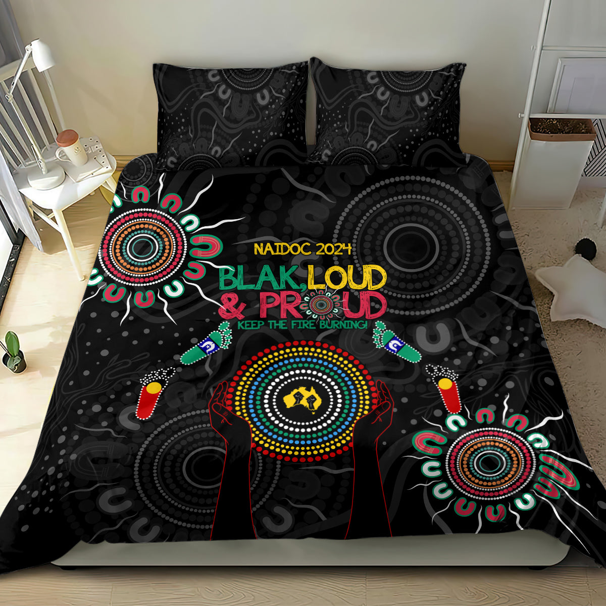 Blak Loud and Proud NAIDOC 2024 Bedding Set Indigenous Aboriginal