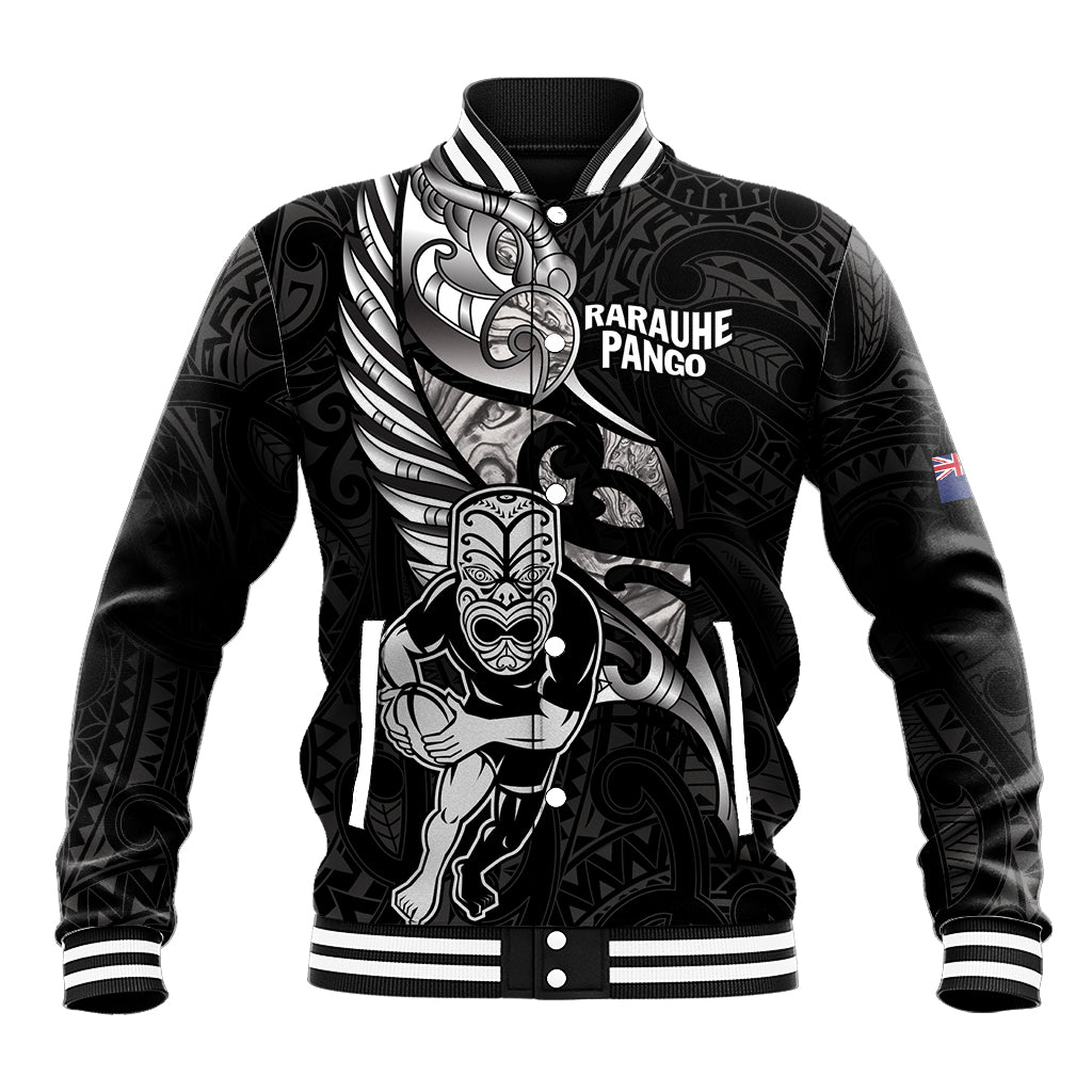 Custom New Zealand Maori Rugby Baseball Jacket Rarauhe Pango Silver Fern Manaia