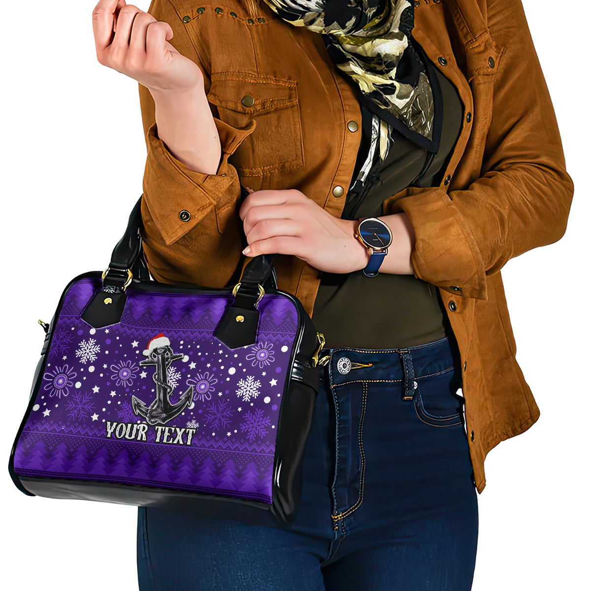 custom-fremantle-dockers-football-shoulder-handbag-christmas-vibe-2023