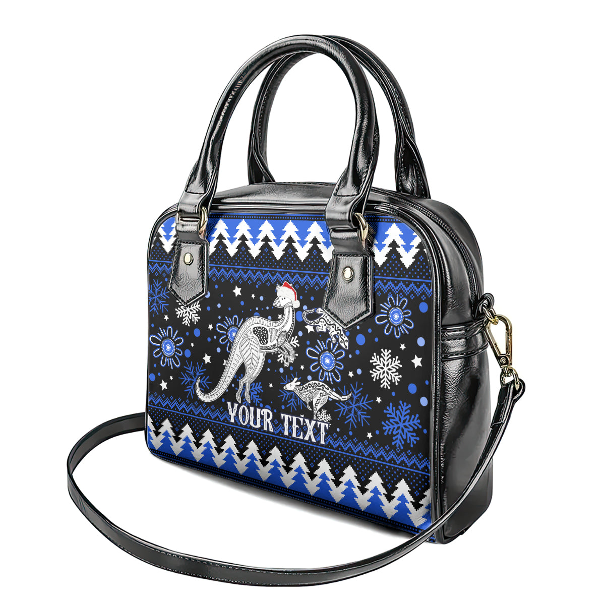 custom-north-kangaroos-football-shoulder-handbag-roos-christmas-vibe-2023