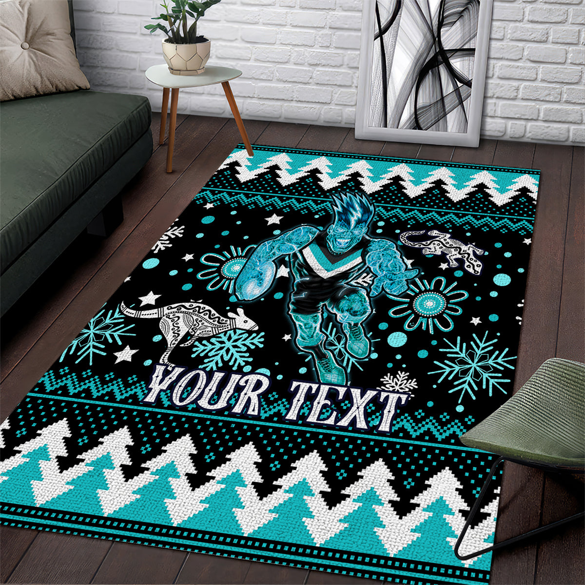 custom-port-adelaide-power-football-area-rug-port-adelaide-power-football-christmas-vibe-2023